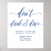 Drink en drijf geen bruiloft in Navy Blue Poster (Voorkant)