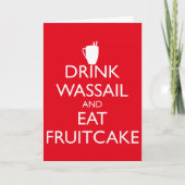 DRINK- EN EAT-FRUITCAKE Wenskaart Feestdagen Kaart (Voorkant)