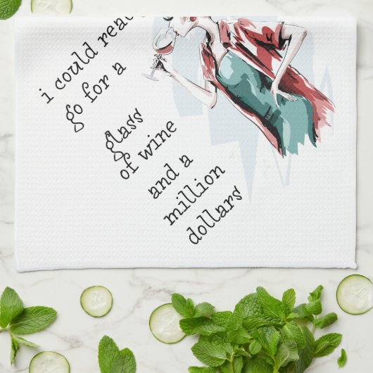 Drink en geld wensen theedoek (Gevouwen)