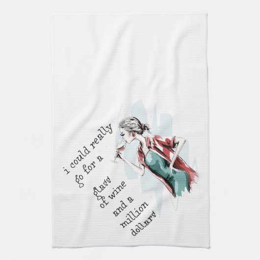 Drink en geld wensen theedoek (Verticaal)