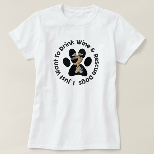 Drink- en reddingshonden T-Shirt (Design voorkant)