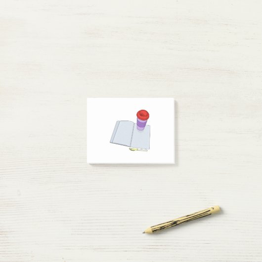 Drink en schrijven post-it® notes (Op bureau)