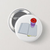 Drink en schrijven ronde button 5,7 cm (Voorkant /achterkant)