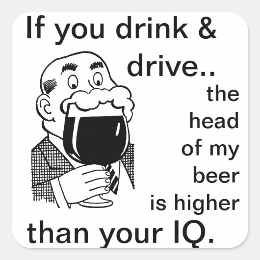 Drink en station niet vierkante sticker (Voorkant)