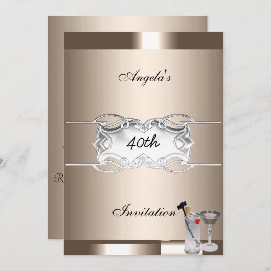 Drink en uitnodiging van de koffiepartij (Voorkant / Achterkant)