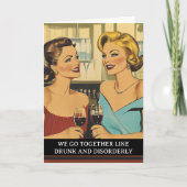 Drink en wanordelijk grappig Retro 50s Gezegde Kaart (Voorkant)