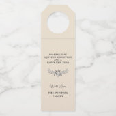 Drink en wees Merry Holiday Silver Lijst Foto Flessenhanger (Achterkant)