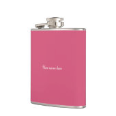 Drink erlenmeyer, met roze vinyl omwikkeld heupfles (Links)