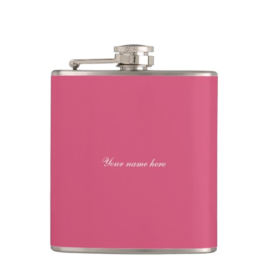 Drink erlenmeyer, met roze vinyl omwikkeld heupfles (Voorkant)
