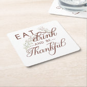 drink eten en dankbaar zijn kartonnen onderzetters (Schuin)