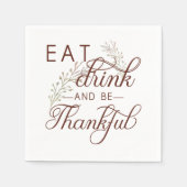 drink eten en dankbaar zijn servetten (Voorkant)