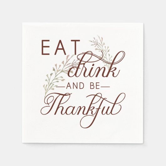 drink eten en dankbaar zijn servetten (Voorkant)