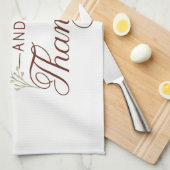 drink eten en dankbaar zijn theedoek (Quarter Fold)