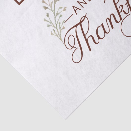 drink eten en dankbaar zijn tissuepapier (Detail)