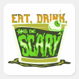 Drink eten en eng zijn vierkante sticker