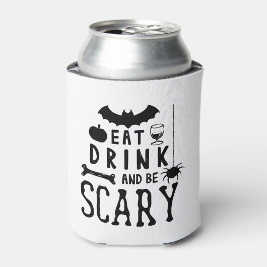 drink eten en enge halloween zijn blikjeskoeler (Blikje Voorkant)