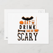 drink eten en enge halloween zijn briefkaart (Voorkant / Achterkant)