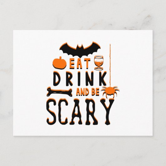 drink eten en enge halloween zijn briefkaart (Voorkant)