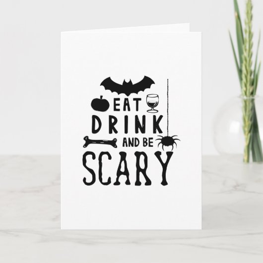 drink eten en enge halloween zijn kaart (Voorkant)