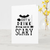 drink eten en enge halloween zijn kaart (Gele Bloem)