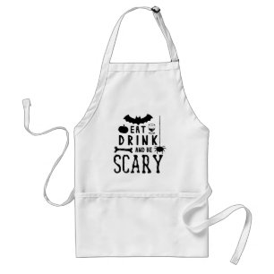 drink eten en enge halloween zijn standaard schort