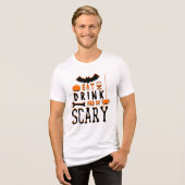 drink eten en enge halloween zijn Tri-Blend shirt (Voorkant volledig)