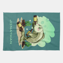 Drink Fish aangepaste naam handdoek