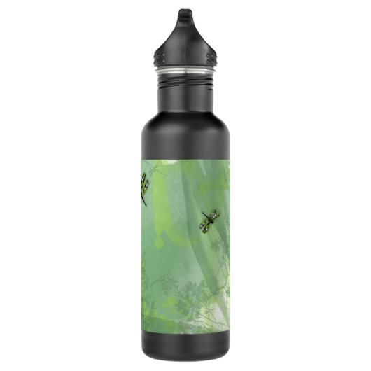 Drink flesje groene libellen waterfles (Rechts)