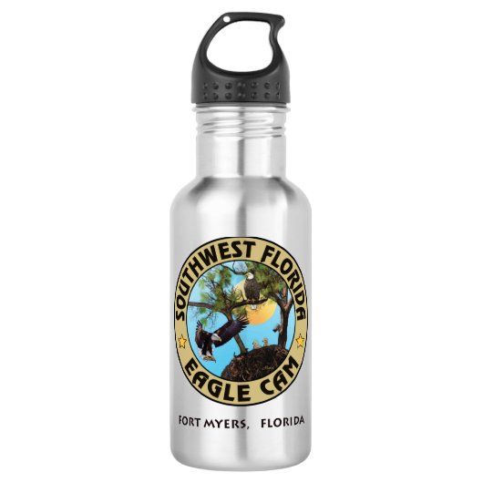 DRINK flesje met SWFL Eagle Cam Waterfles (Voorkant)