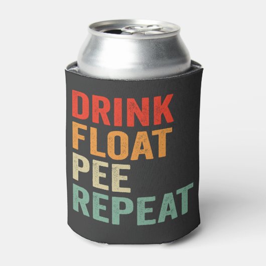 Drink Float Pee Herhaal Grappig Kanoën peddelen Blikjeskoeler (Blikje Voorkant)