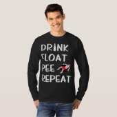 Drink Float Pee Repat Funny Float Trip River Tubi T-shirt (Voorkant volledig)