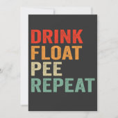 Drink Float Plassen Herhalen Grappig Kanoën Peddel Kaart (Voorkant)