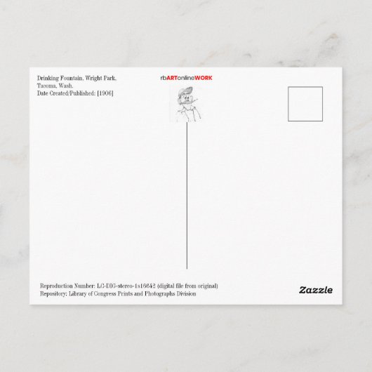 Drink fontein in Wright Park Briefkaart (Achterkant)