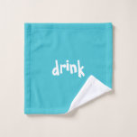 "drink" Funny Fun Quirky Washandje<br><div class="desc">"drink" grappig, leuk, eigenzinnig, licht, schattig, blij, minimalistisch design. In een felblauwe kleur maakt het deel uit van een reeks eten, drinken, spelen, kwijlen in het gestreepte snoepjes collectie met een speels leuk lettertype dat is gecentreerd. Pas het aan! Personaliseer het! Maak er de perfecte vrolijke "Fru" van! Mix en...</div>
