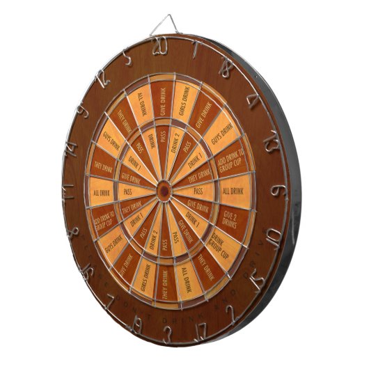Drink game in Faux Inset Wood Dartbord (Voorkant Rechts)