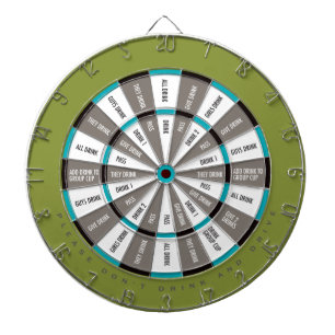 Drink game in groen, grijs en Blauwgroen blauw Dartbord