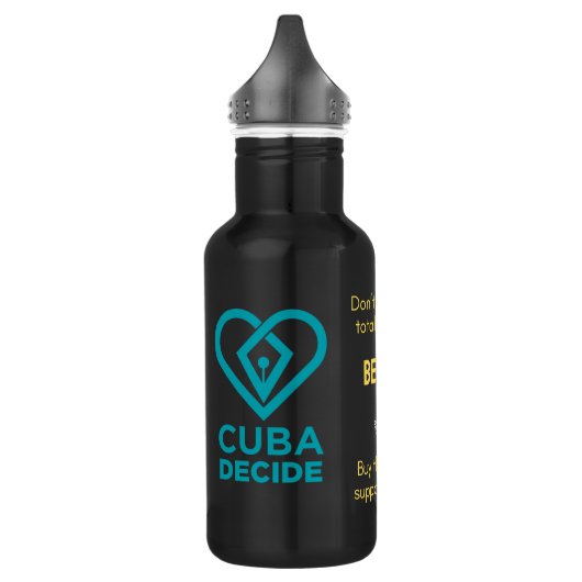 Drink geen totalitarisme waterfles (Links)