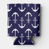 Drink Gezellig | Wit ankerspatroon Blikjeskoeler (Voorkant)