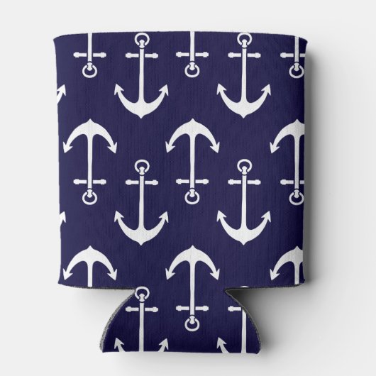 Drink Gezellig | Wit ankerspatroon Blikjeskoeler (Achterkant)