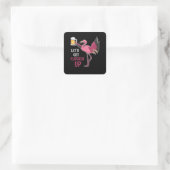 Drink Girls Party Flamingo Vierkante Sticker (Tas)