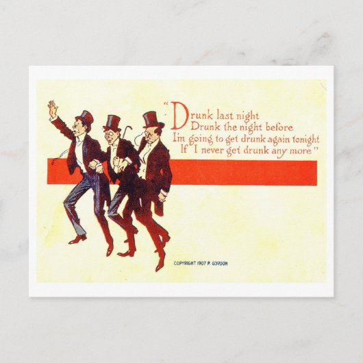 Drink gisteravond... 1909 briefkaart (Voorkant)