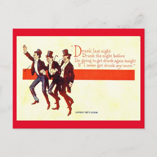 Drink gisteravond... 1909  briefkaart (Voorkant)