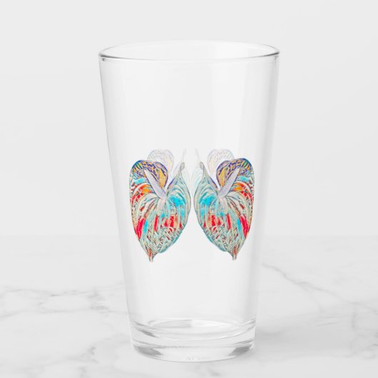 Drink glas met bewerkt anthurium (Voorkant)