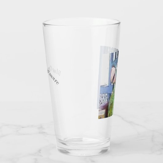 Drink glas met blauwe kroon (Rechts)