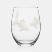 Drink Glass/Porcelain Koi/Drinkware Set Wijnglas Zonder Voet (Achterkant)