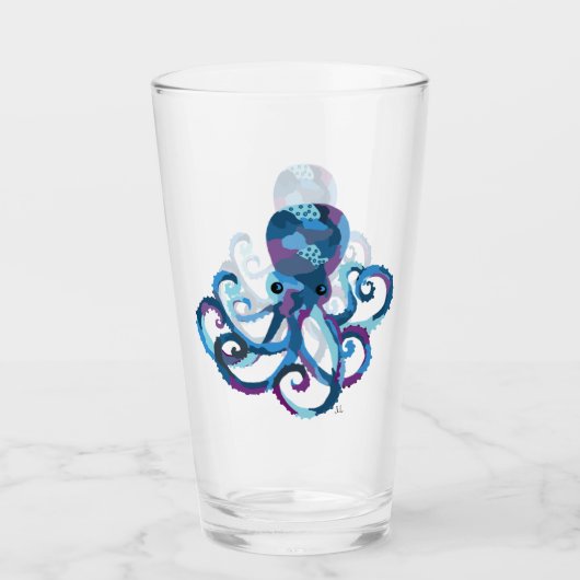 Drink glastrommel octopus glas (Voorkant)