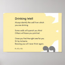 Drink goed gedicht Yellow Wall Art Decor