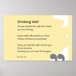 Drink goed gedicht Yellow Wall Art Decor Poster