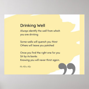 Drink goed gedicht Yellow Wall Art Decor Poster