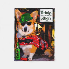 Drink goed met anderen Corgi Fleece Deken